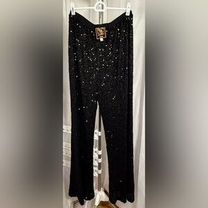 Johnny Was Black Sequin Pants size Small